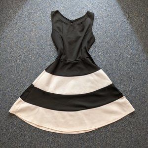 Black white casual party dress
